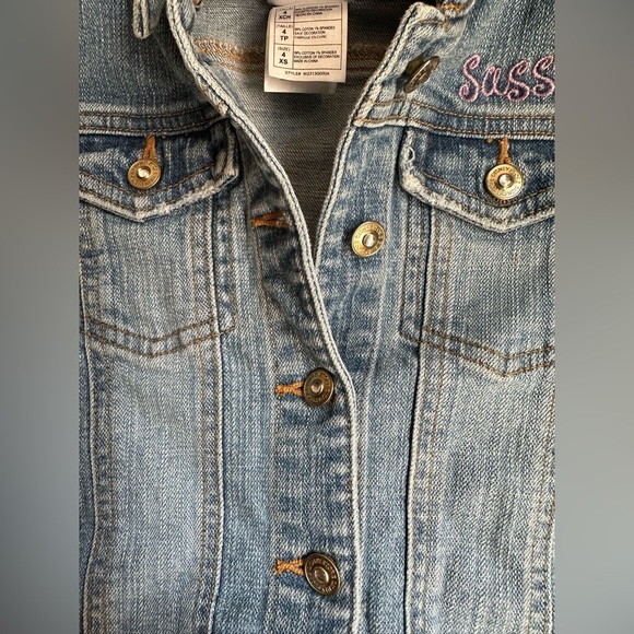 Aristocats Marie sassy cat Size 4 xs child’s size Disney store jean denim jacket - Picture 6 of 9